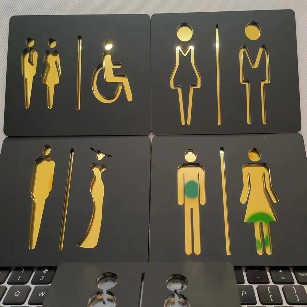 Home Bathroom Door Signs - Placa de letrero de baño de
