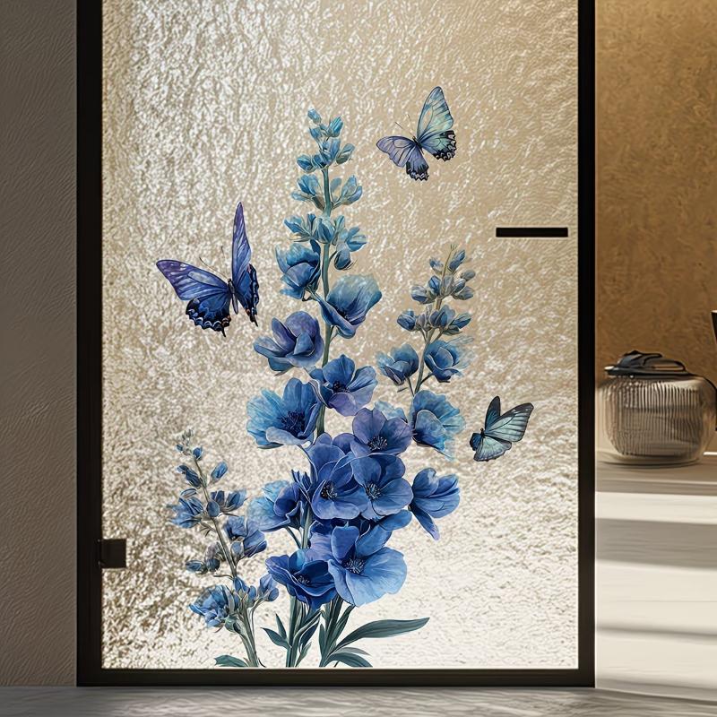 Home Bathroom Glass - Pegatinas Removibles de Rosas para Puerta