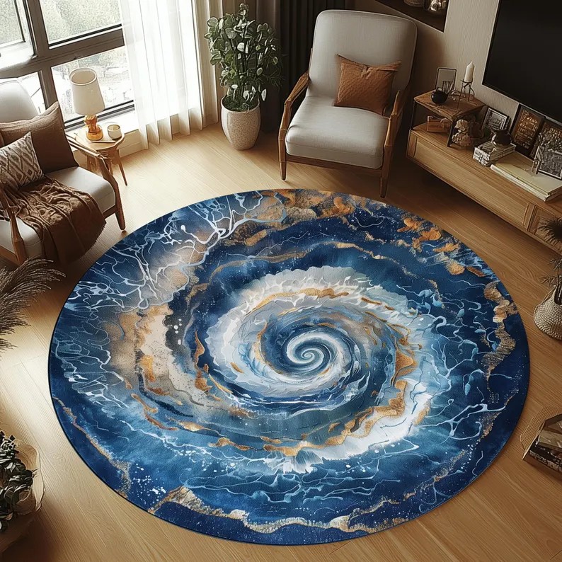 Home Bathroom Trends - Alfombra Redonda 2D con Diseño de