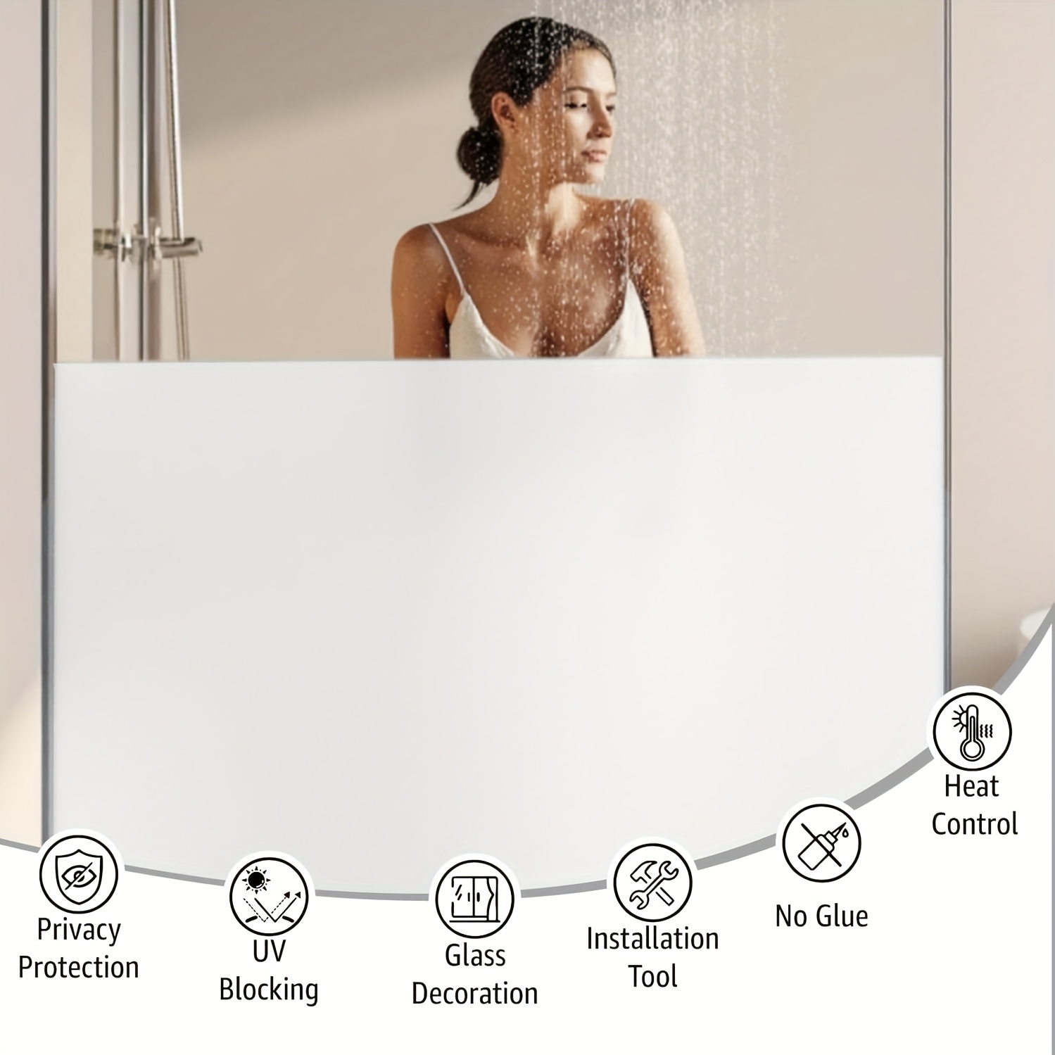 Home Bathroom Glass - Película de Privacidad para Ventanas Blanca