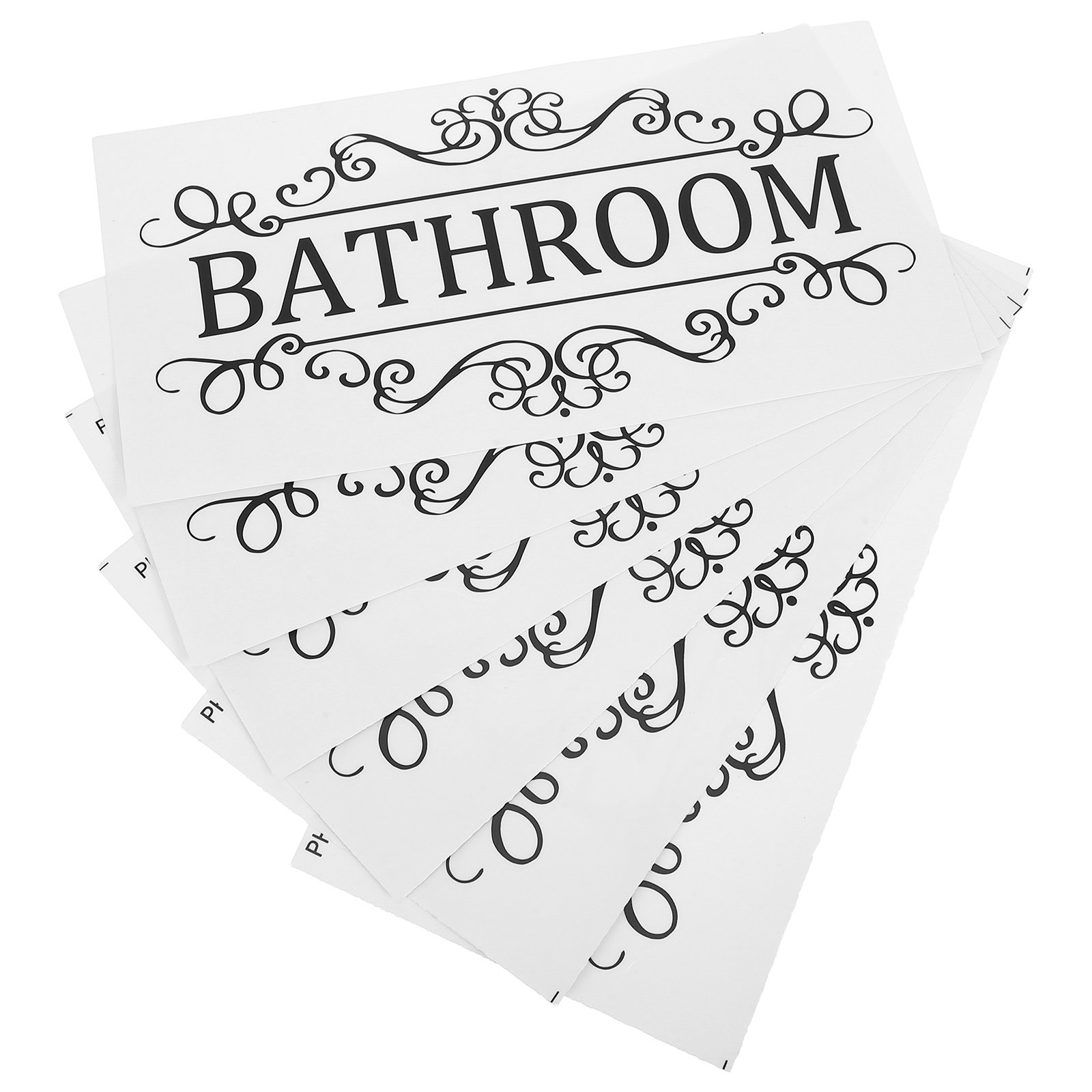 Home Bathroom Door Signs - 6 Etiquetas Adhesivas Rectangulares Minimalistas para