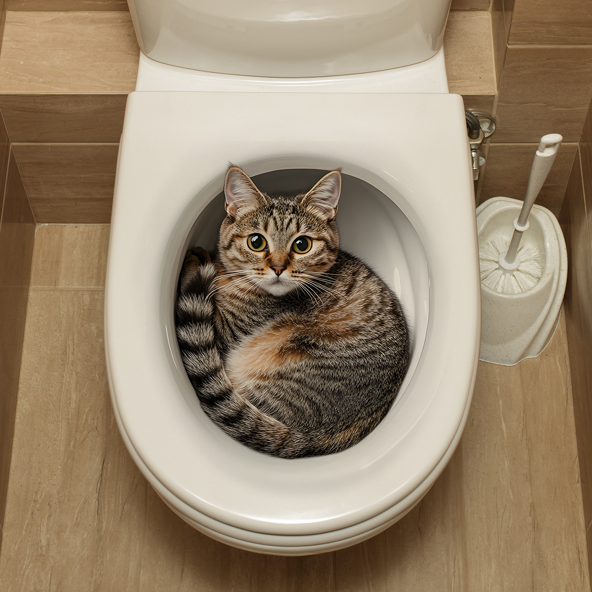 Tiny Home Bathroom Kit - Pegatina 3D divertida para inodoro de