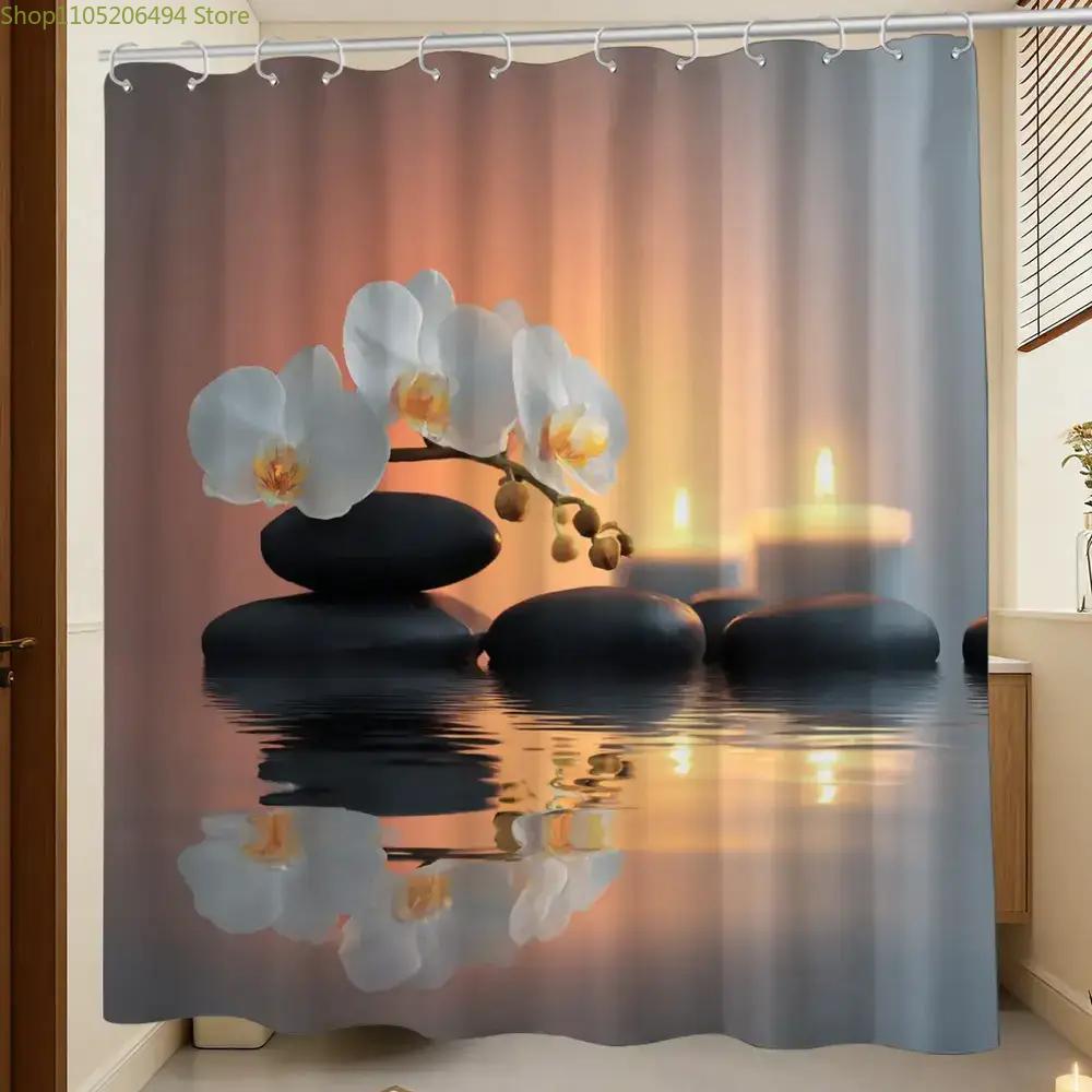 Home Bathroom Spa Ideas - Cortina de Ducha Zen con Diseño