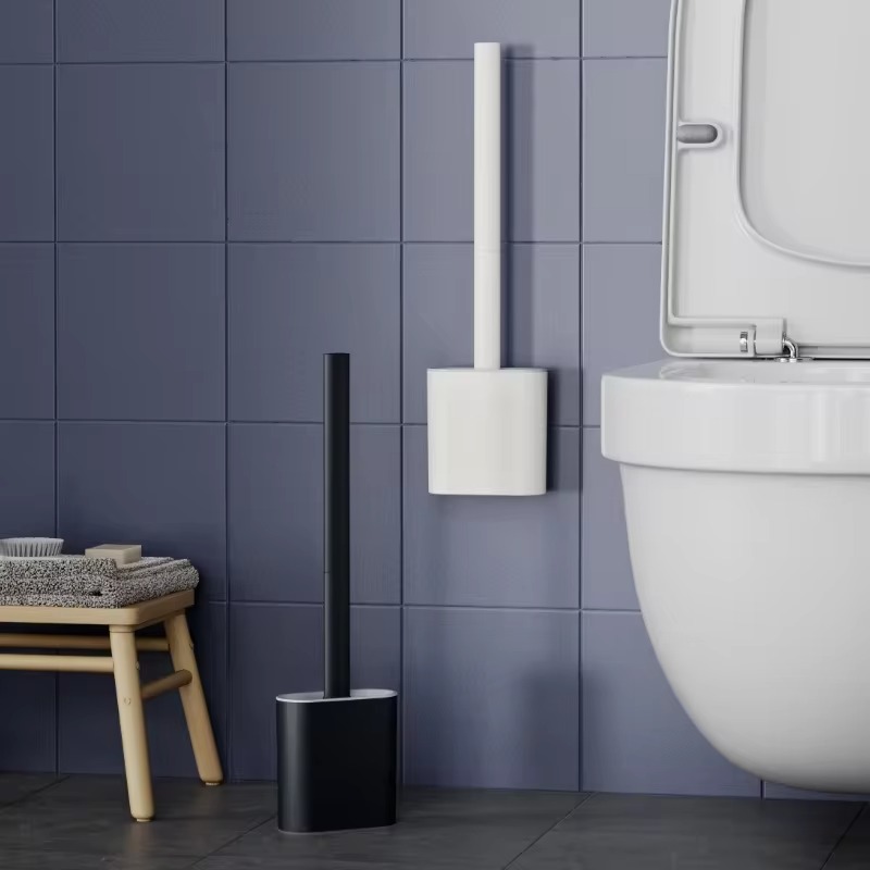 Toilet Brush Holder - 1 cepillo de baño negro montado