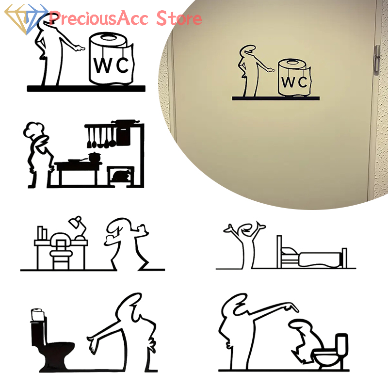 La Linea-pegatinas minimalista - Home Bathroom Door Signs reseña y precio