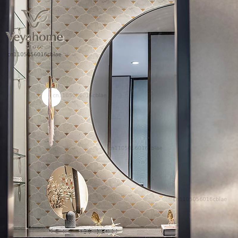 Mosaico de mármol natural con  - Home Bathroom Tiles Design reseña y precio