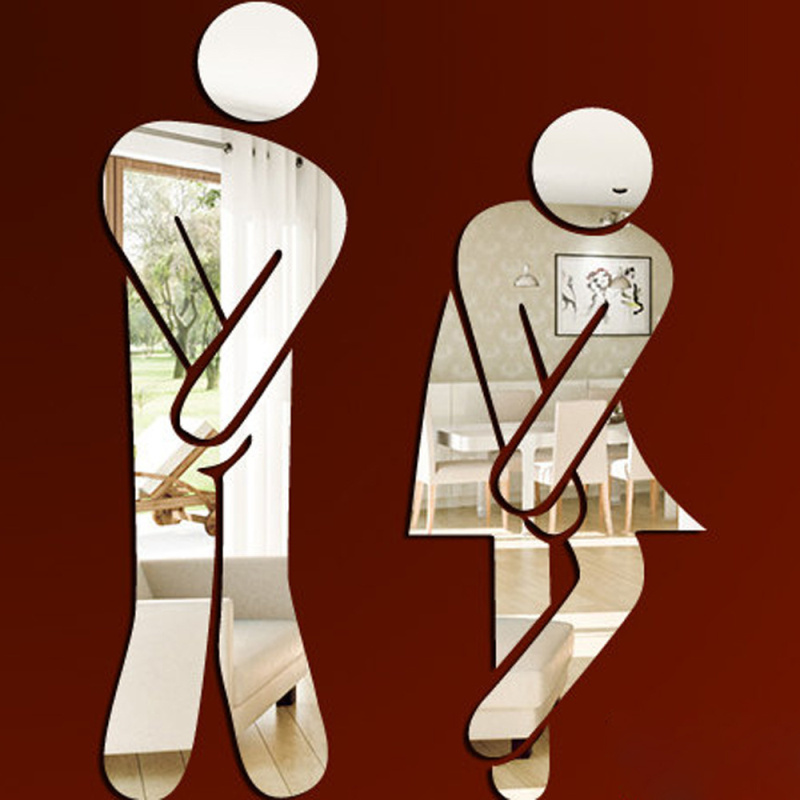 Espejo acrílico 3D para puerta - Home Bathroom Door Signs reseña y precio