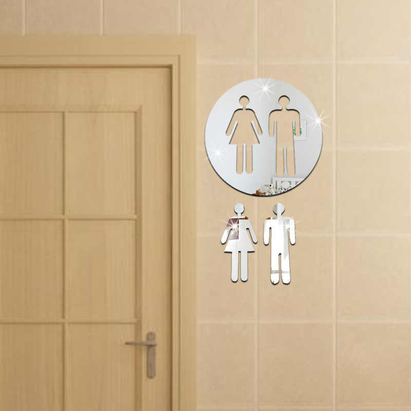 Espejo acrílico 3D para puerta - Home Bathroom Door Signs reseña y precio