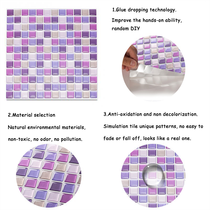 Mural de pared de mosaico 3D,  - Home Bathroom Tiles Design reseña y precio