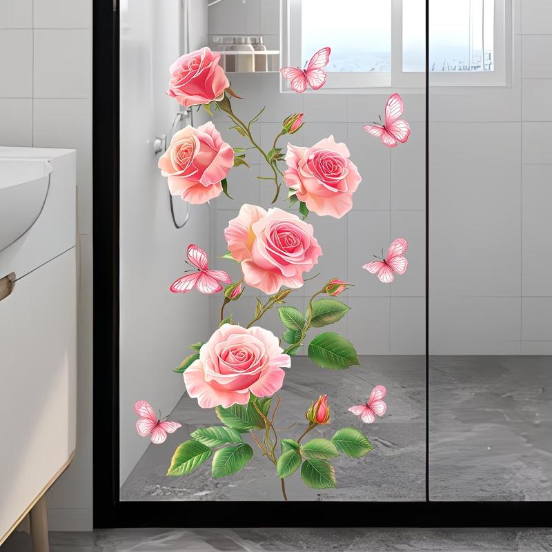 Pegatinas Removibles de Rosas  - Home Bathroom Glass reseña y precio