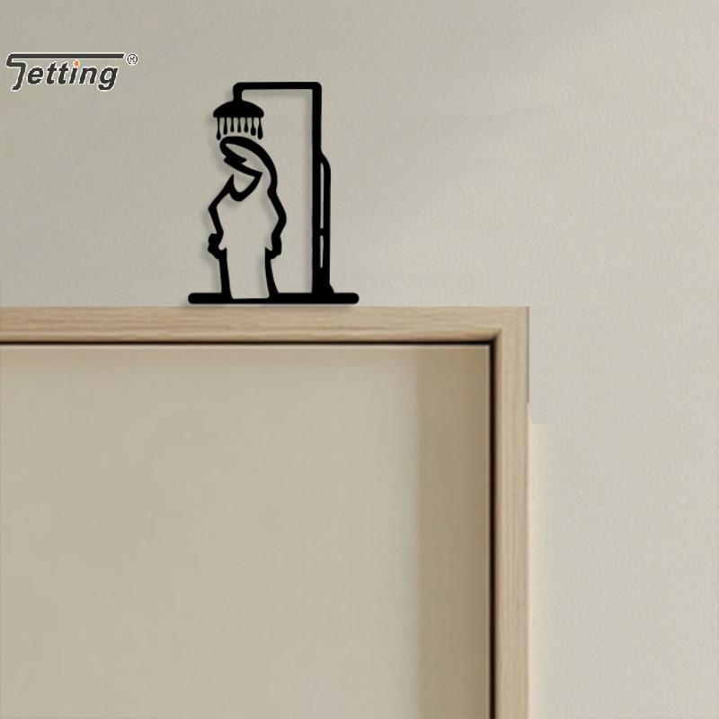 Figura de ducha negra, decorac - Home Bathroom Door Signs reseña y precio