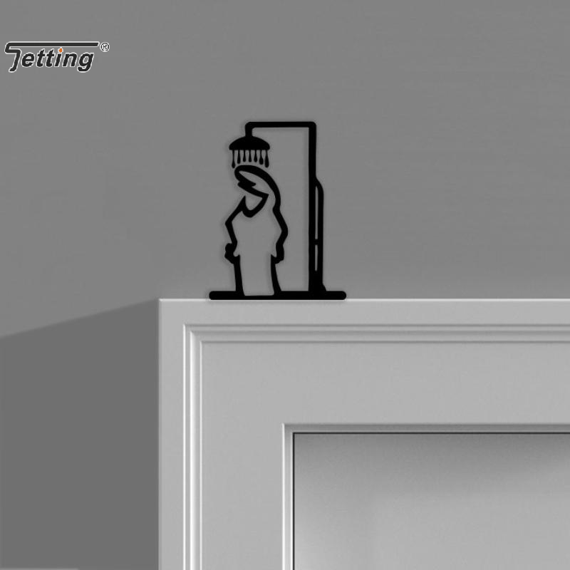 Figura de ducha negra, decorac - Home Bathroom Door Signs reseña y precio