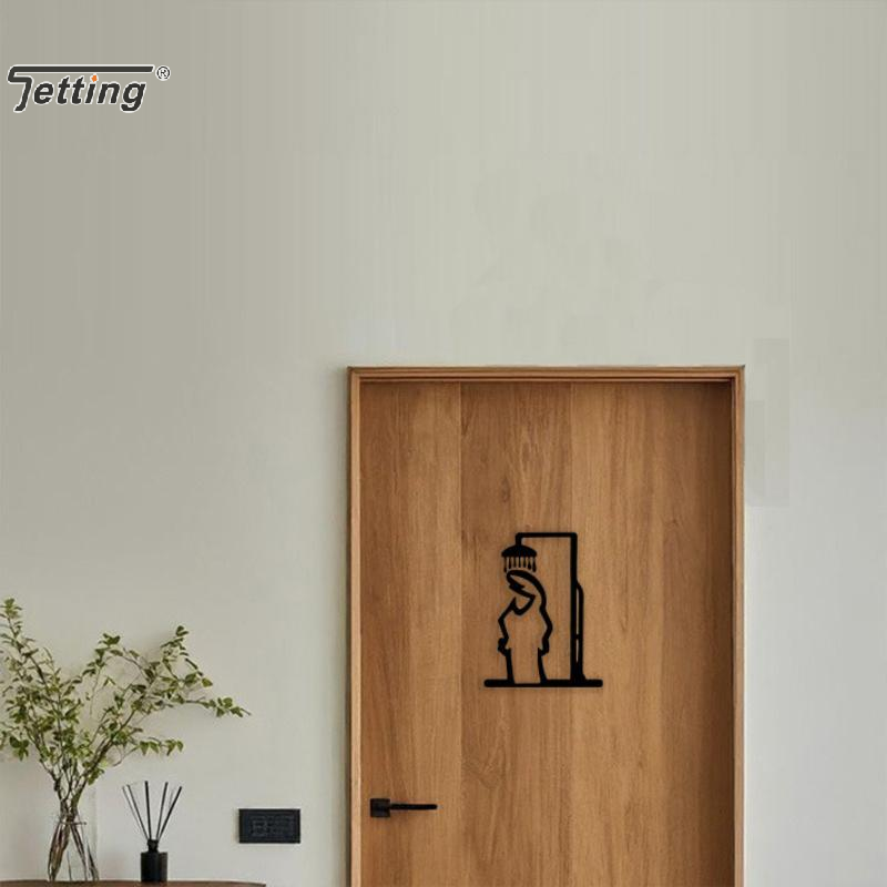 Figura de ducha negra, decorac - Home Bathroom Door Signs reseña y precio
