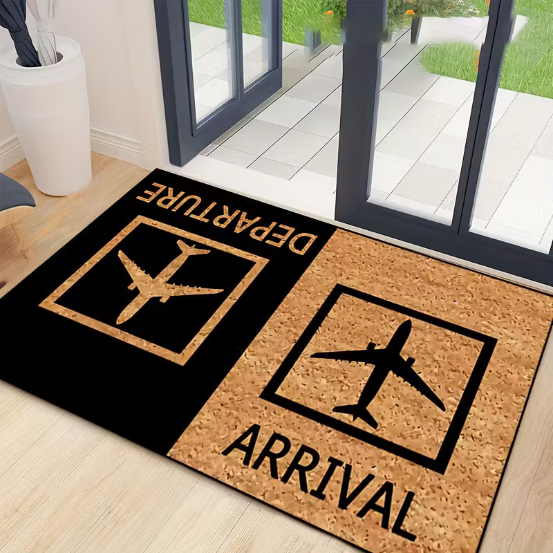 Felpudo con letrero de aeropue - Home Bathroom Door Signs reseña y precio