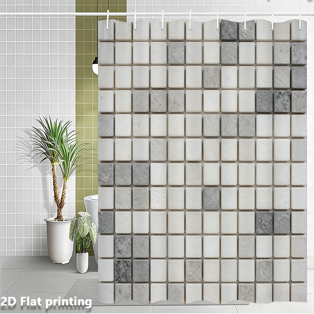 Cortina de ducha grande con es - Home Bathroom Tiles Design reseña y precio