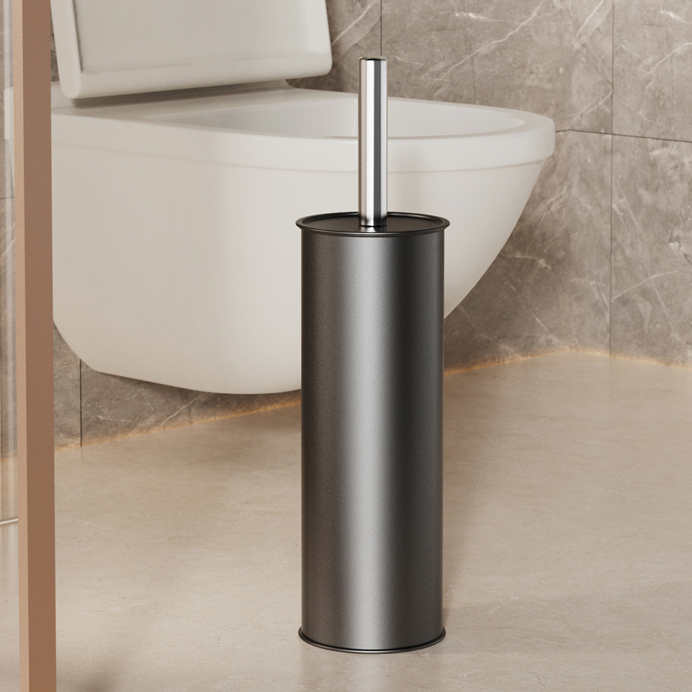 Cepillo de inodoro negro con s - Toilet Brush Holder reseña y precio