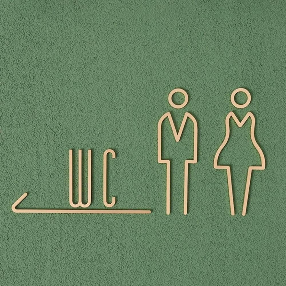 Letrero Autoadhesivo de Latón  - Home Bathroom Door Signs reseña y precio