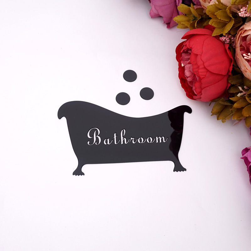 Letrero de acrílico para puert - Home Bathroom Door Signs reseña y precio