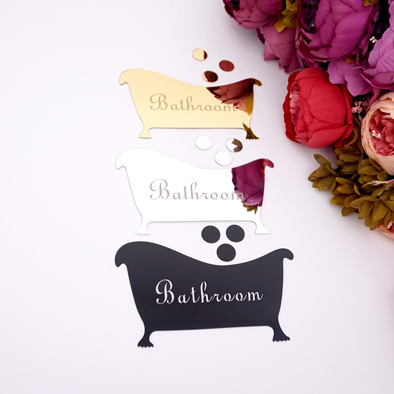 Letrero de acrílico para puert - Home Bathroom Door Signs reseña y precio